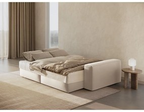 Бежов кадифен сгъваем/с място за съхранение диван 247 cm Jodie – Micadoni