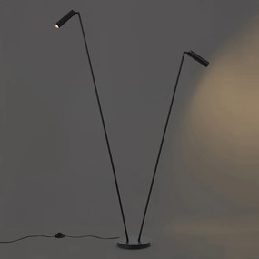 Модерна подова лампа черна 2 светлини GU10 35mm - Thomas