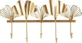 Метална закачалка за стена в златист цвят Leaves - Mauro Ferretti