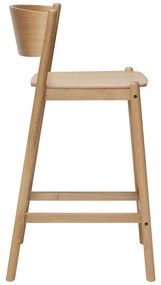 Бар стол от декор от дъб в естествен цвят (височина на седалката 75 cm) Oblique – Hübsch