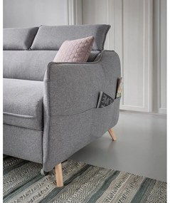 Светлосив ъглов разтегателен диван, ляв ъгъл Sweet Harmony - Miuform