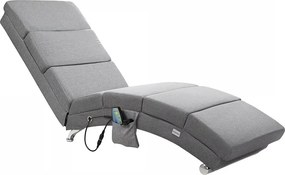 Релаксиращ масажен шезлонг Лондон с отопление textília sivá