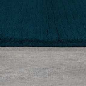 Тъмносин ръчно изработен вълнен килим 120x170 cm Textured Wool Border – Flair Rugs