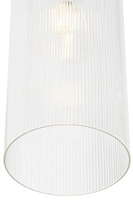 Арт Деко висяща лампа злато със стъкло 7-светлина - Laura