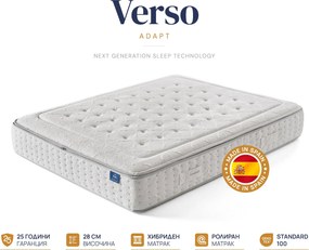 Матрак Onesleep, Verso Adapt Sleep Technology, 180x200x28, Среден към твърд, Покет пружина, Високоеластична пяна