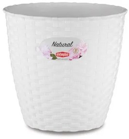 Stefanplast - Кръгла кашпа Natural Line 29 см - бяла