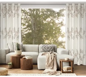 Затъмняваща кадифена завеса с фина шарка - кремава Ширина: 140 см | Дължина: 250 см