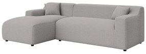 Светлосив ъглов диван от рипсено кадифе (ляв ъгъл) Martin – Ropez