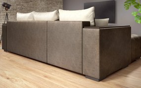 Разтегателен ъглов диван с подлакътник етажерка Мелвин S