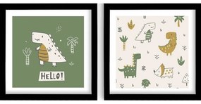 Детски картини в комплект от 2 броя 33x33 cm Hello - Wallity