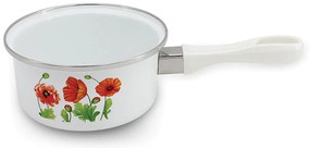 Касерола SAPIR SP 4521 I16, 1.5 литра, 16х8 см, Емайл, Бял с декорация