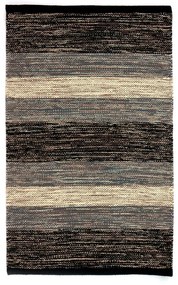 Черно-сив памучен килим , 55 x 180 cm Happy - Webtappeti