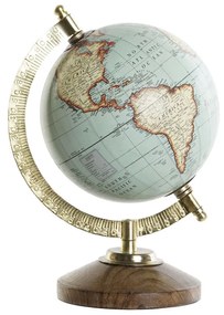 Глобус DKD Home Decor Син Кафяв Златен Vintage 16 x 12 x 21 cm