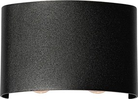 Външна стенна лампа черна с LED 4-светлини IP54 - Silly