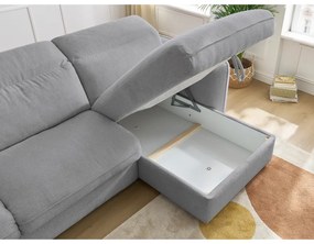 Светлосив разтегателен ъглов диван (променлив) Achille – Bobochic Paris