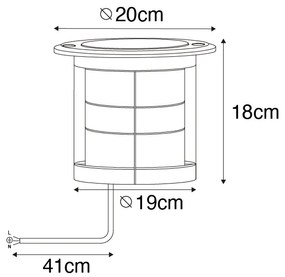 Комплект от 6 броя наземни прожектора стомана AR111 регулируеми IP65 - Delux Honey