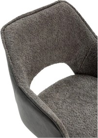 Сиви тапицирани трапезни столове в комплект с подлакътници 2 бр. Mariel – Marckeric