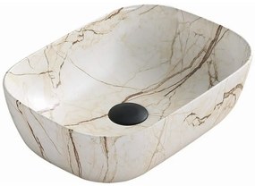 Mexen Rita настолна мивка 45 x 32 см, бежов камък - 21084592
