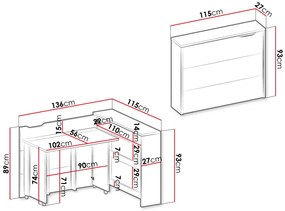 Сгъваемо бюро Concept-Leuko-Left
