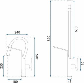 Смесител за кухня Rea Castor Copper Brush