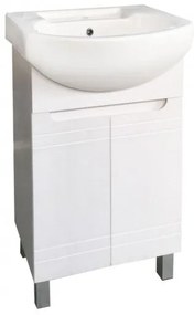 Долен шкаф за баня ICP 5044 NEW, PVC, бял, с умивалник, 50x40x85см