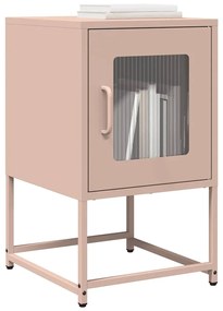 853327 vidaXL Нощен шкаф Pink 36x39x60,5 cm Студено валцувана стомана