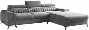 Ъглов диван Gregory-Сив Светло-дясно