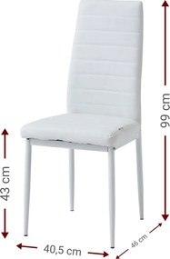 Кухненски стол Jake-Бял (6) парчета