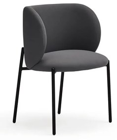 Тъмносиви тапицирани трапезни столове в комплект 2 бр. Mogi – Teulat