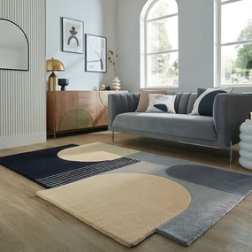 Черно-сив ръчно изработен вълнен килим 200x290 cm Lozenge Monochrome – Flair Rugs