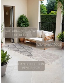 Пътека за открито и закрито в цвят слонова кост и сиво 80x250 cm Duet Liora – NORTHRUGS