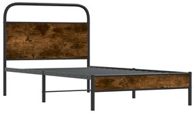 4100352 vidaXL Рамка за легло без матрак 107x203 см опушен дъб инженерно дърво