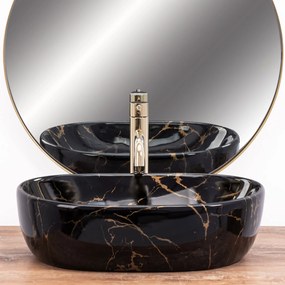 Умивалник за плот Rea Amelia Black Marble shiny