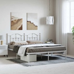 353493 vidaXL Метална рамка за легло с горна табла, черна, 183x213 см