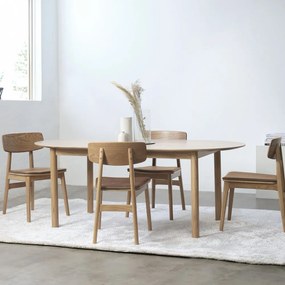 Трапезен стол от имитация на кожа в кафяв и естествен цвят Livo – Unique Furniture