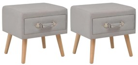 276378 vidaXL Нощни шкафчета, 2 бр, сиви, 40x35x40 см, плат