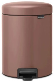 Кош за боклук с педал Brabantia NewIcon 1008841, 5 л, Плавно затваряне, Противоплъзгаща основа, Сатенено покритие, Кафяв