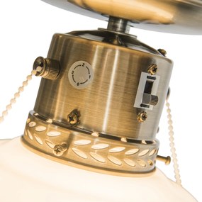 Индустриален таванен вентилатор със светлина 100 см дърво - Wind