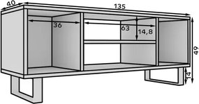 ТВ шкаф LuxeView-Черно-Дължина: 155 cm.