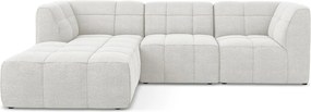 Бял ъглов диван от прежда с примки от букле (ляв ъгъл) Aloha – Makamii