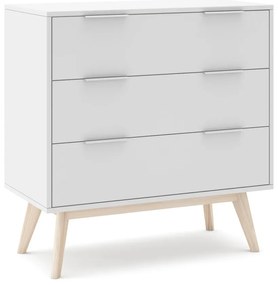 Бял нисък скрин с чекмеджета 80x83 cm Campus - Marckeric