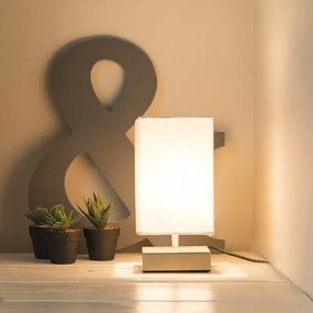 Модерна настолна лампа бяла с стомана - Milo