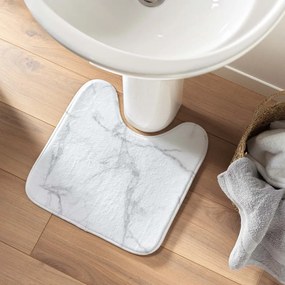 Бяло-сив килим за баня WC 45x45 cm Marbre – douceur d'intérieur