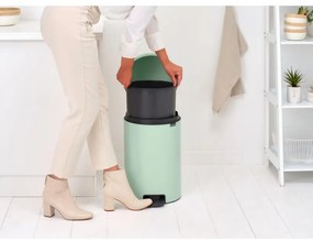 Кош за боклук с педал Brabantia NewIcon 1008847, 20 л, Плавно затваряне, Противоплъзгаща основа, Светлозелен
