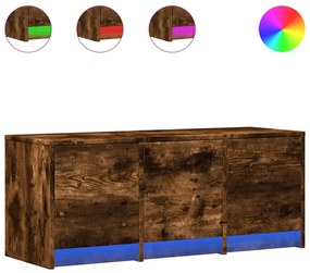 852240 vidaXL ТВ шкаф с LED, опушен дъб, 97x34x40 см, инженерно дърво