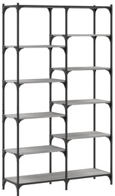 832791 vidaXL Етажерка сив сонома 100x32x170 см инженерно дърво и желязо