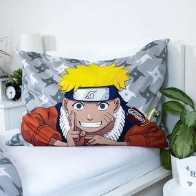 Единично памучно детско спално бельо 140x200 cm Naruto "Grey" – Jerry Fabrics