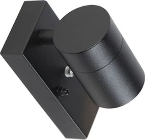 Модерна външна стенна лампа черна IP44 със сензор за здрач - Solo