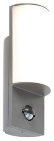 Модерна външна стенна лампа тъмно сива с детектор за движение - Harry