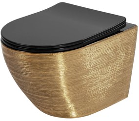 Тоалетна чиния Rea Carlo Mini Tornado Black Brush Gold